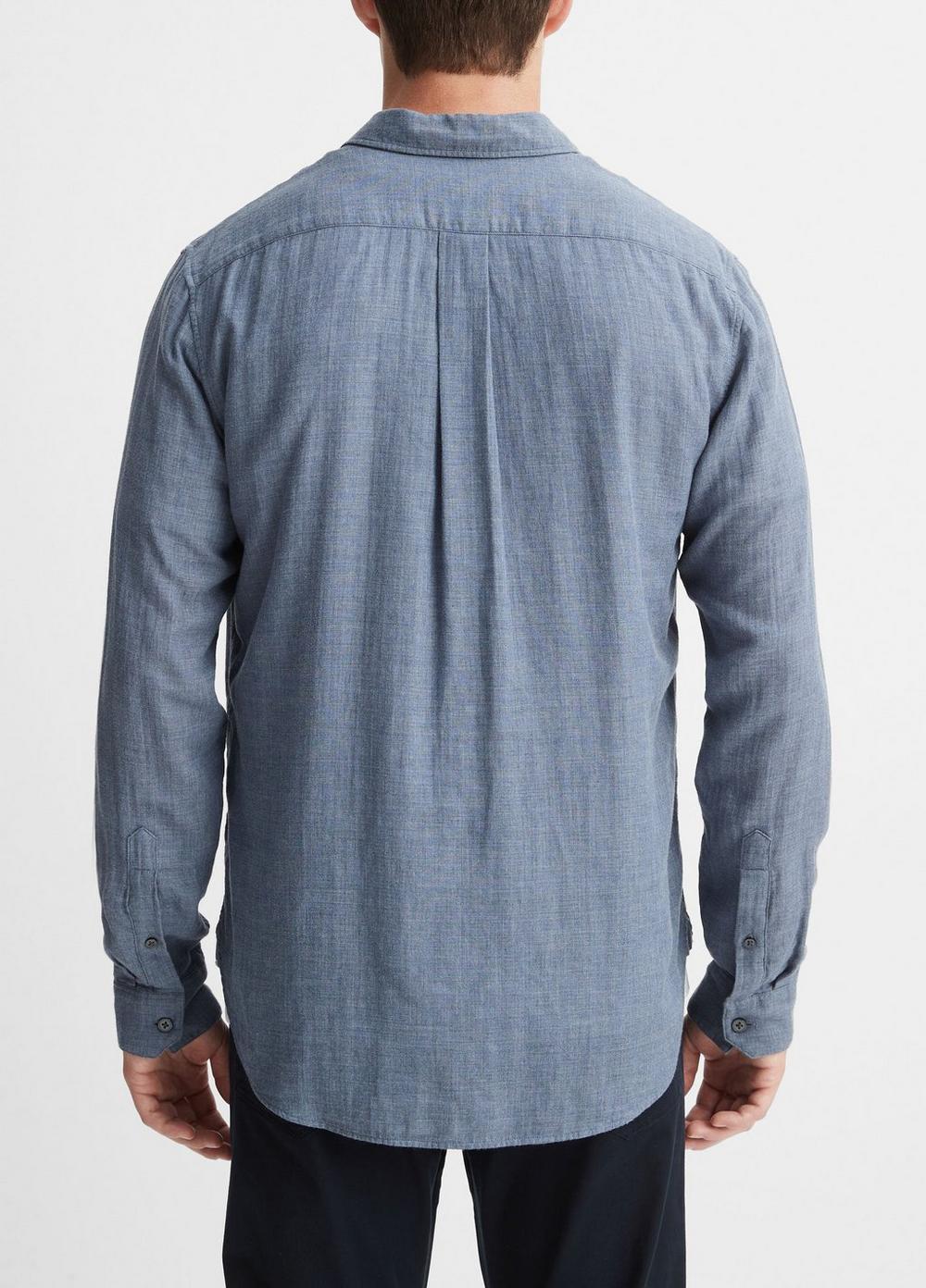 Mens Double Face Long Sleeve, Heather Coastal, Size XS Vince Product Image