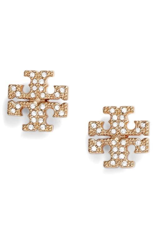 Tory Burch Crystal Logo Stud Earrings Product Image