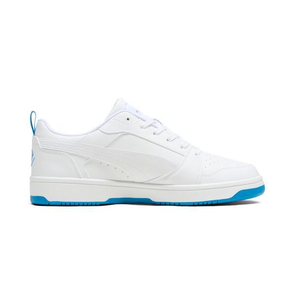 PUMA Rebound V6 Low Boys and Girls Club Men's Sneakers in White/Cloisonne/Team Gold Product Image