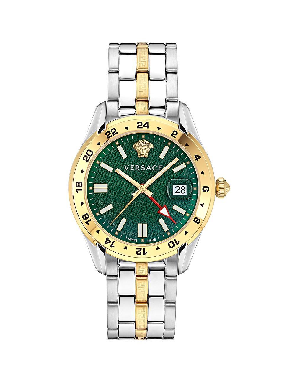 Mens 41MM Greca Time GMT Watch Product Image