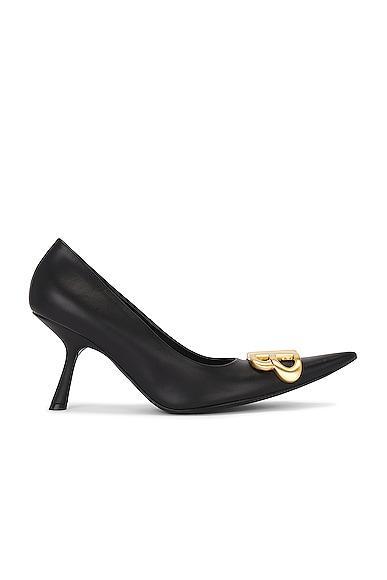 Balenciaga - Flex BB Curved Leather Pumps - BlackModa Operandi Product Image