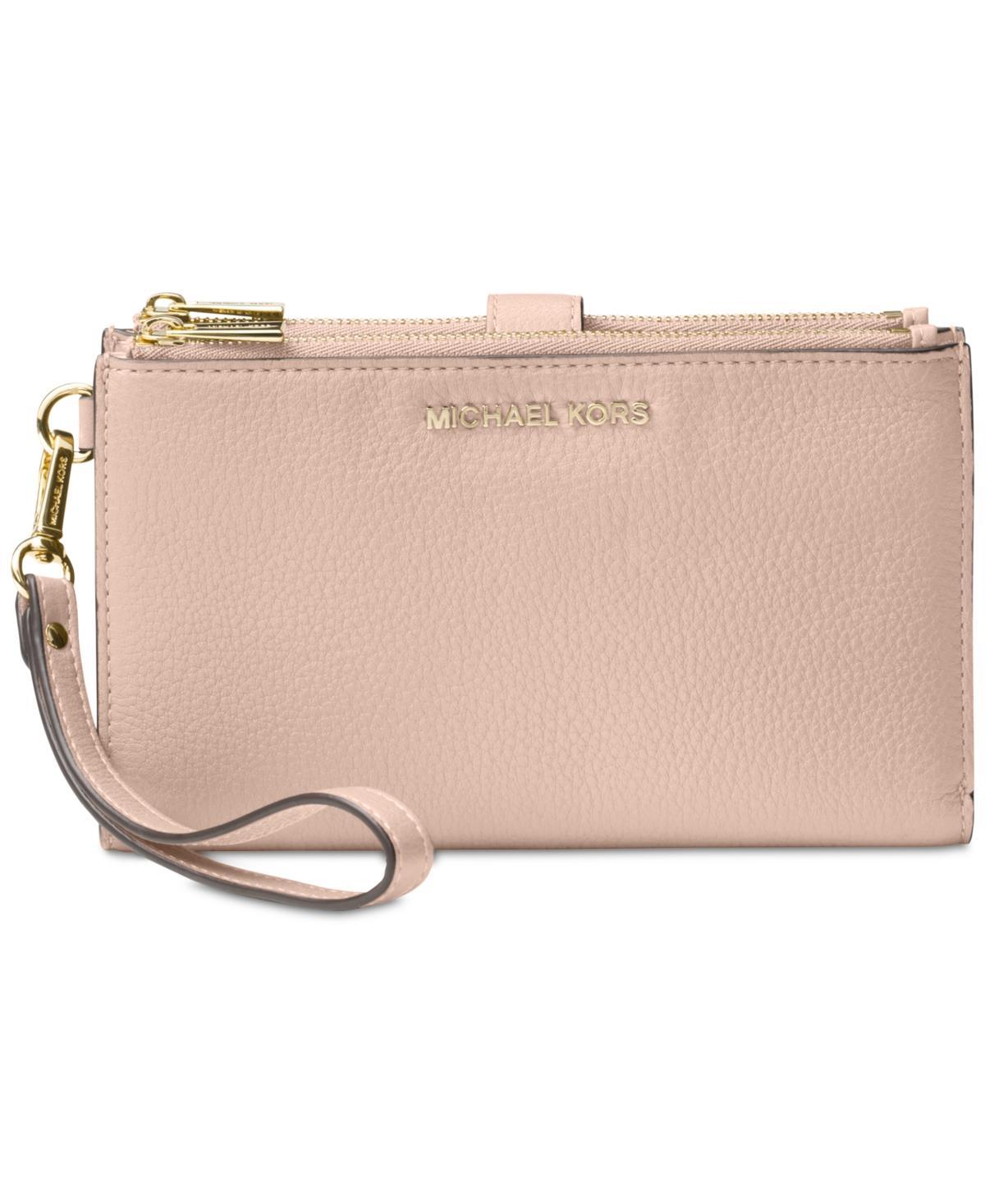 Womens Double Zip Leather Wristlet Product Image