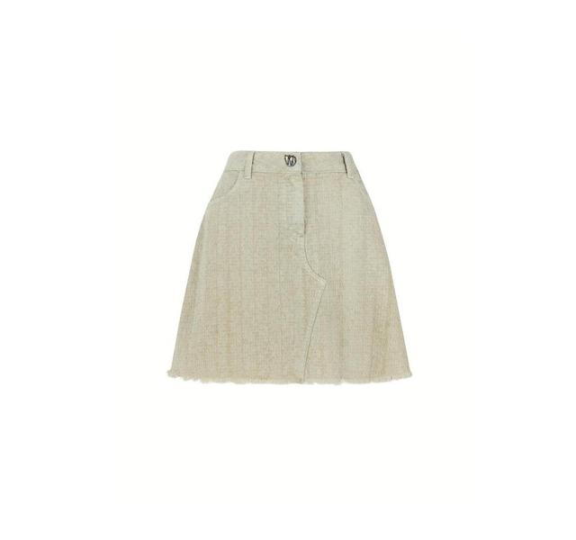 Nocturne Womens Tasseled Mini Denim Skirt Product Image