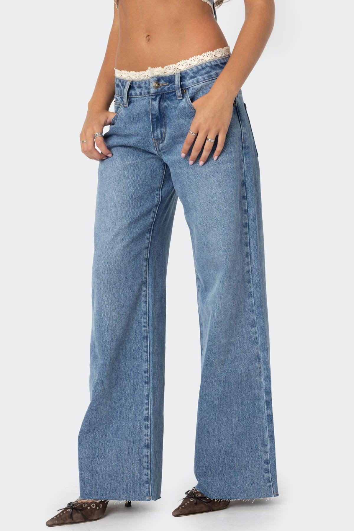 Karlie Lace Trim Jeans Product Image