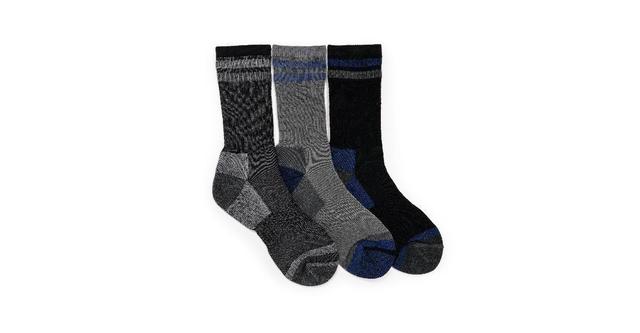 Muk Luks Mens Crew Hike Heat Retainer Socks (3 Pack) - Iron oxide Product Image