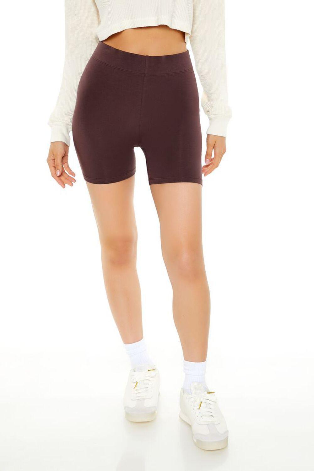 Cotton-Blend High-Rise Biker Shorts | Forever 21 Product Image