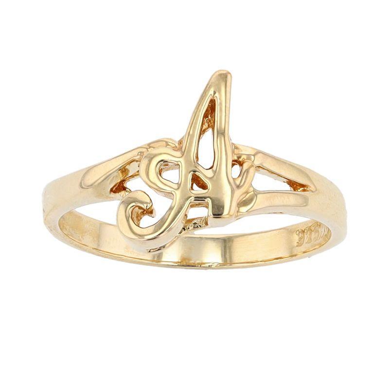 Traditions Jewelry Company 18k Gold Over Sterling Silver Initial Ring, Womens Product Image