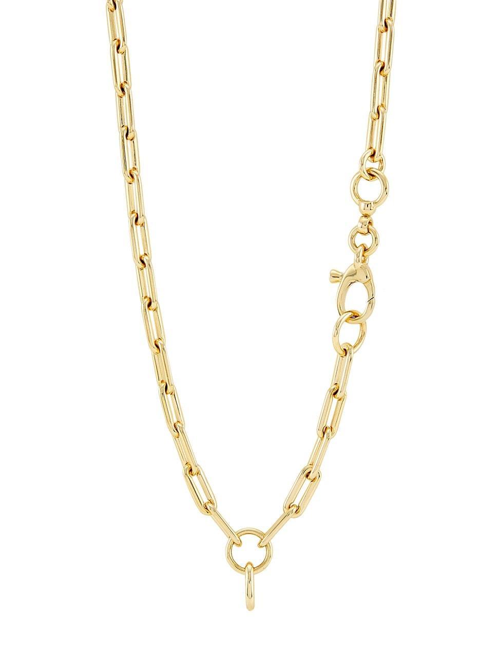 Womens 14K Yellow Gold Paper-Clip Chain Necklace Product Image