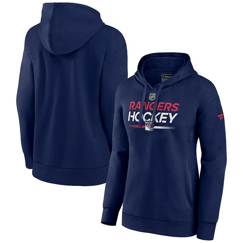 Womens Fanatics Branded Navy New York Rangers Alternate Wordmark Fleece Pullover Hoodie Ran Blue Product Image