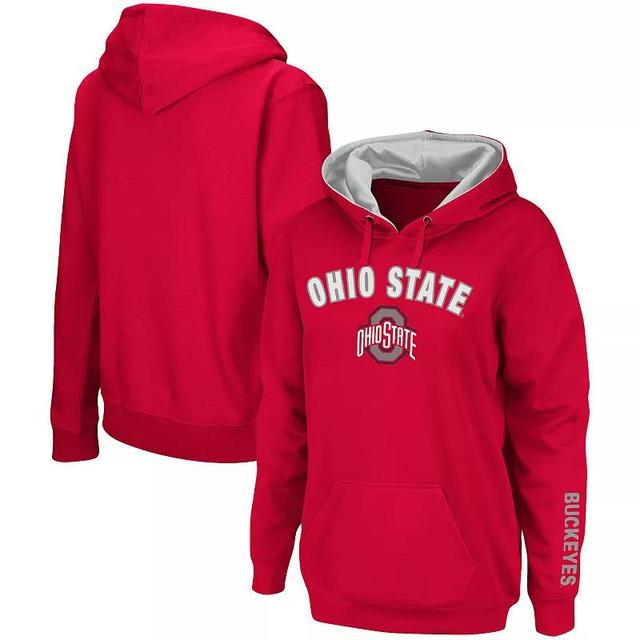 Womens Scarlet Ohio State Buckeyes Arch & Logo 1 Pullover Hoodie Product Image