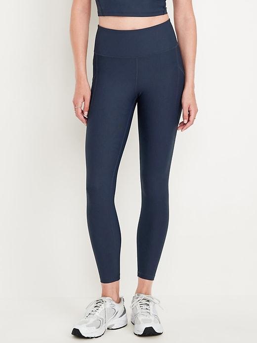 High-Waisted PowerSoft Ribbed Leggings Product Image