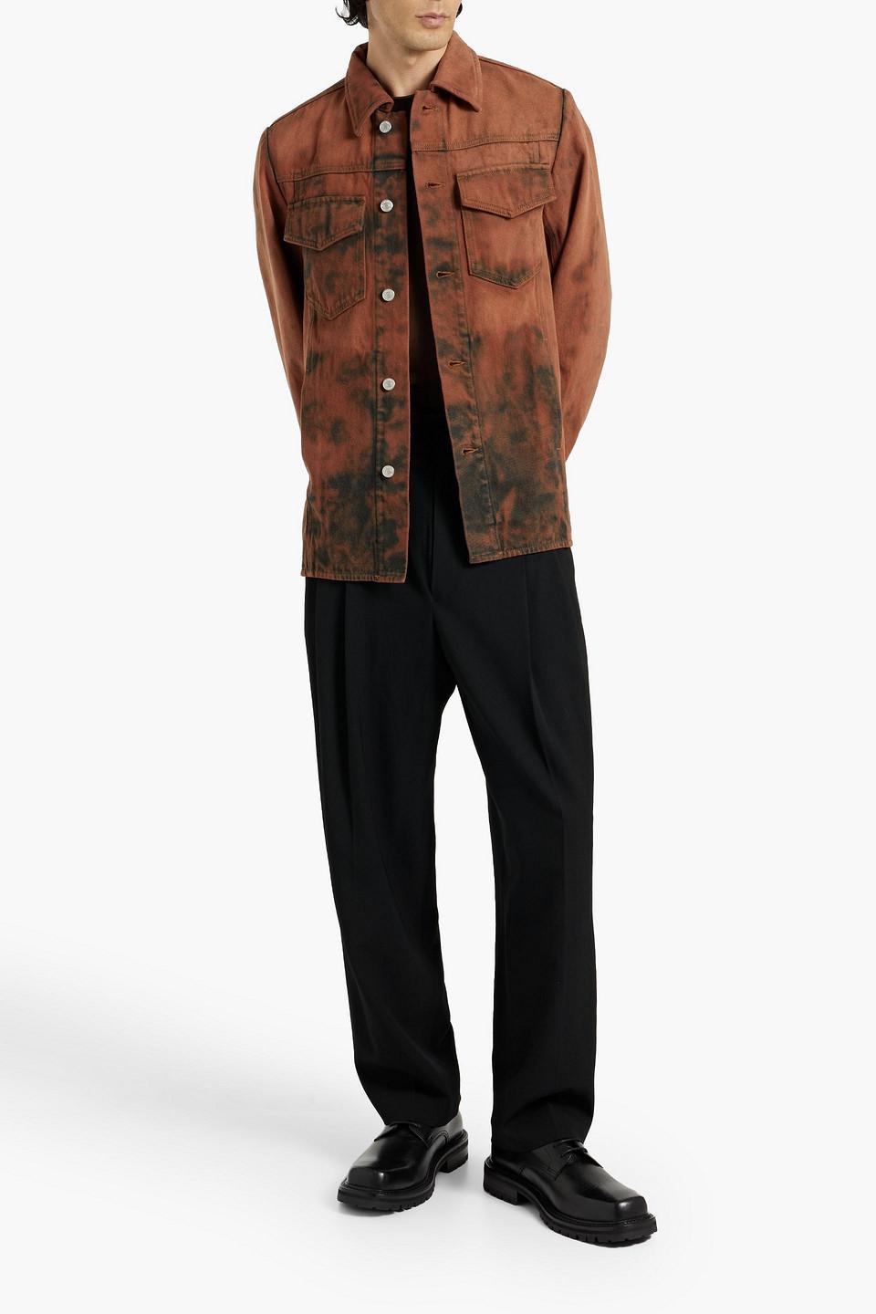 Printed Denim Jacket In Brown Product Image