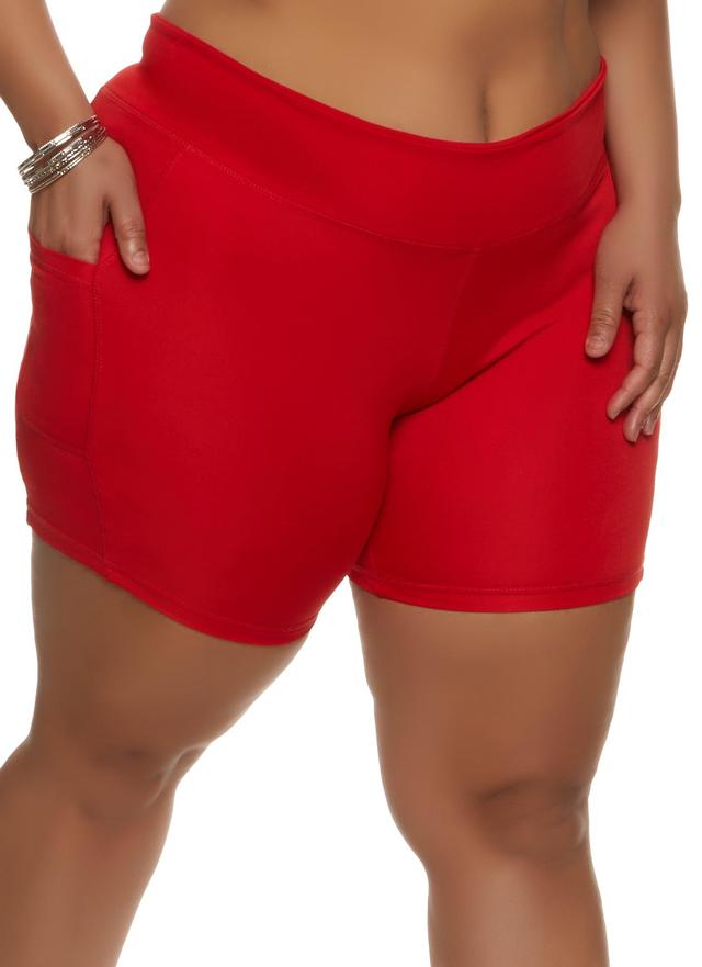 Womens Plus Size Side Pocket Bike Shorts Product Image