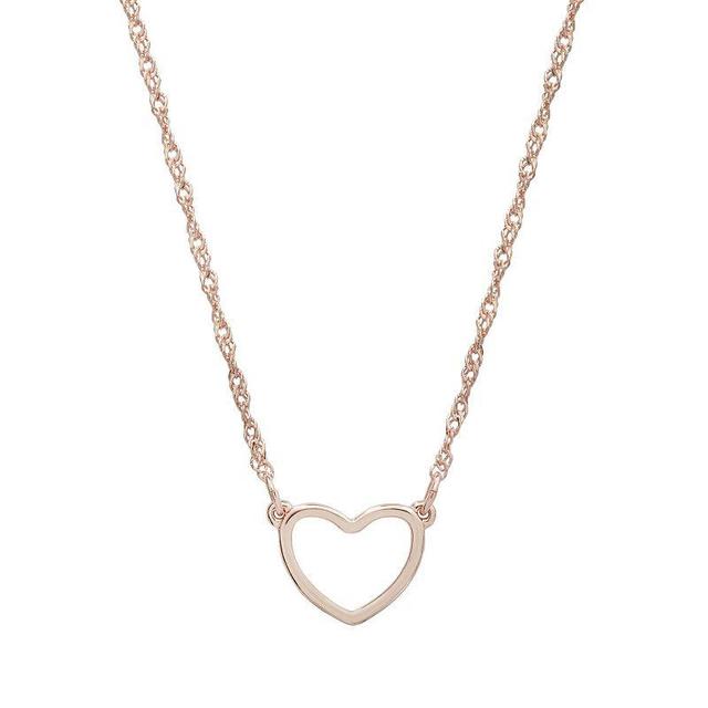 LC Lauren Conrad Rose Gold Tone Heart Necklace, Womens, Brt Pink Product Image