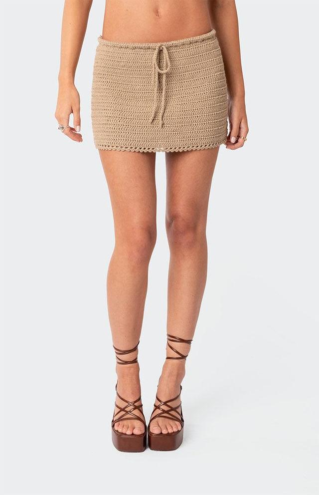 Edikted Womens Baeside Crochet Mini Skirt Product Image