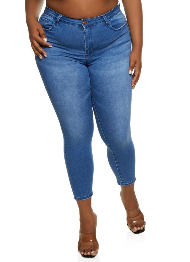 Womens Plus Size WAX High Waist Push Up Skinny Jeans Product Image