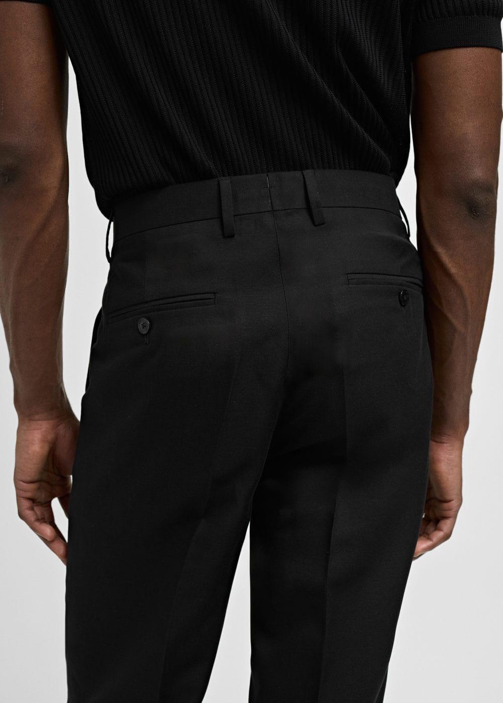 MANGO MAN - Linen lyocell suit pants blackMen Product Image