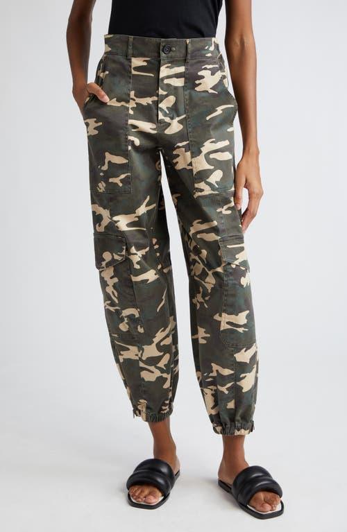 Womens Camouflage Washed Cotton Twill Cargo Joggers Product Image