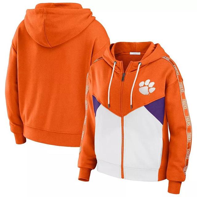 Womens WEAR by Erin Andrews Clemson Tigers Colorblock Full-Zip Hoodie Jacket Product Image