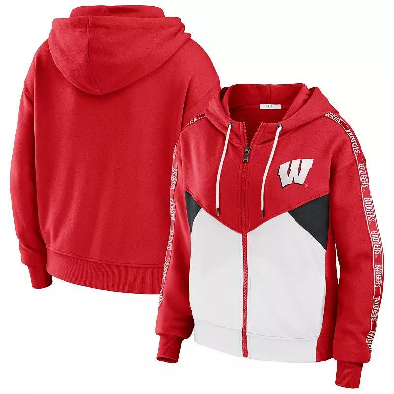 Womens WEAR by Erin Andrews /White St. Louis Cardinals Color Block Full-Zip Hoodie Product Image