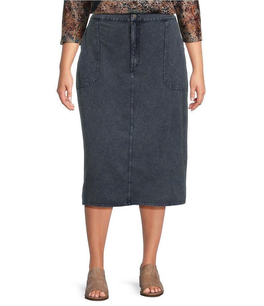 Leo & Nicole Plus Size Acid Wash Pencil Skirt product image