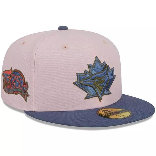 Mens New Era Pink/Blue Toronto Blue Jays Olive Undervisor 59FIFTY Fitted Hat Product Image