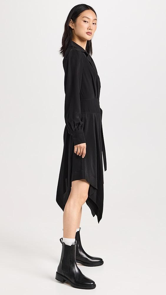 Jason Wu Long Sleeve Silk CDC Shirt Dress with Asymmetric Hem | Shopbop Product Image