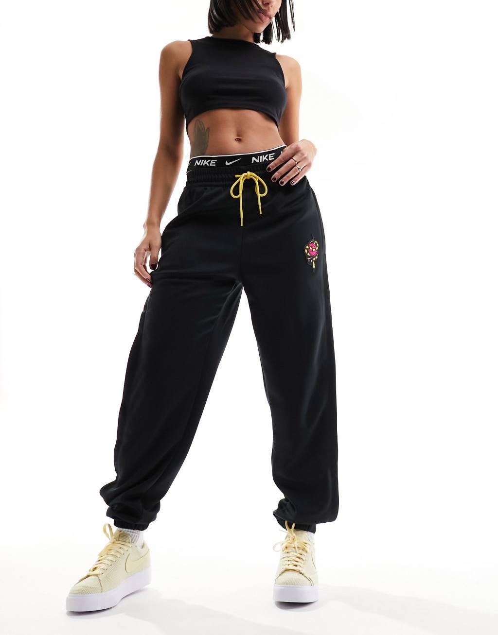 Nike Basketball Dri-FIT Retro Fly polyknit sweatpants in black Product Image