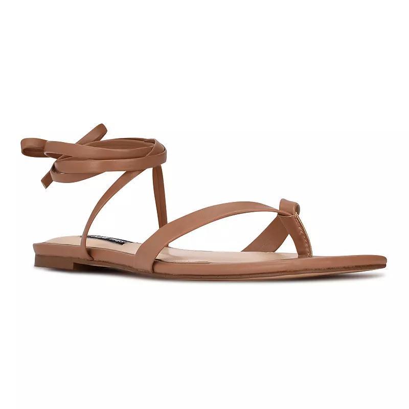 Nine West Womens News Ankle Wrap Thong Sandals Product Image