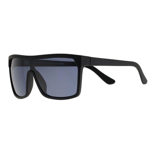 Mens Cali Blue Plastic Shield Rectangle Sunglasses Product Image