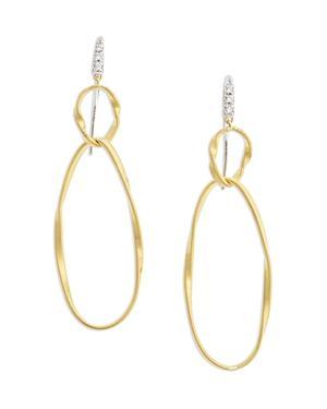 Marco Bicego Marrakech Onde 18K Yellow Gold & Diamond Double Drop Earrings Product Image