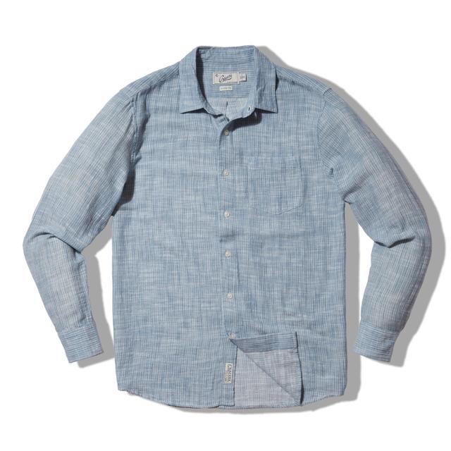 Madras Cottage Loom Chambray Shirt - Blue Chambray Stripe Product Image