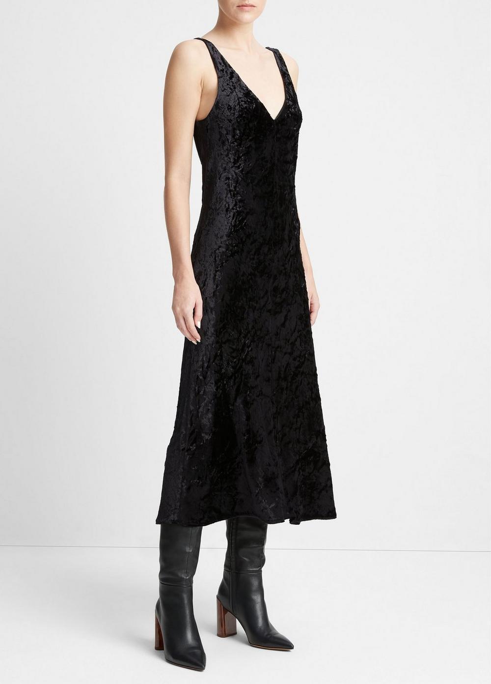 Luxe-Textured Velvet Slip Dress Product Image