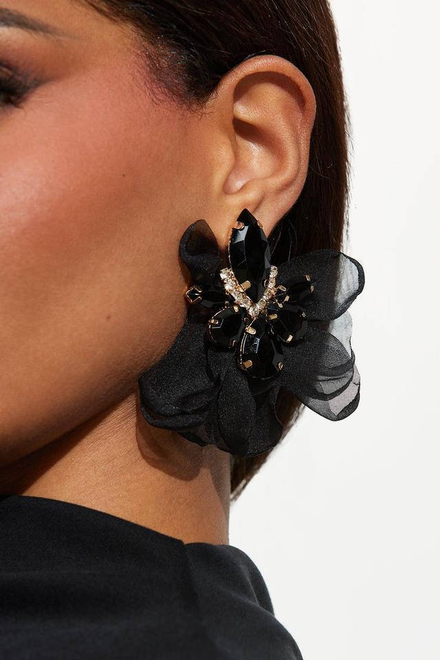 Rose Of Fortune Earrings - Black Product Image