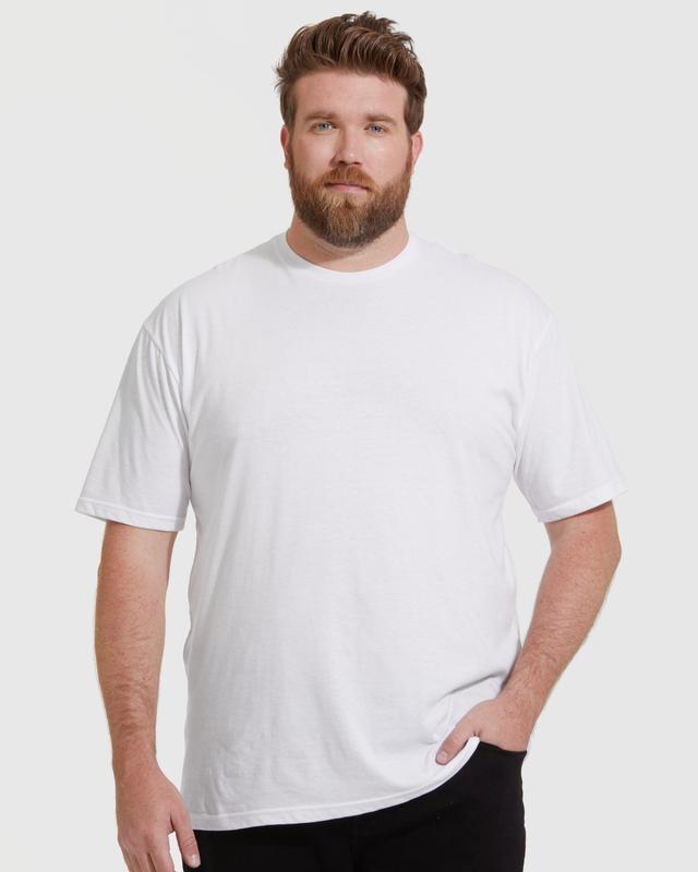 True Classic Men's All White Classic Short Sleeve Crew Neck T-Shirt 3-Pack Male Product Image