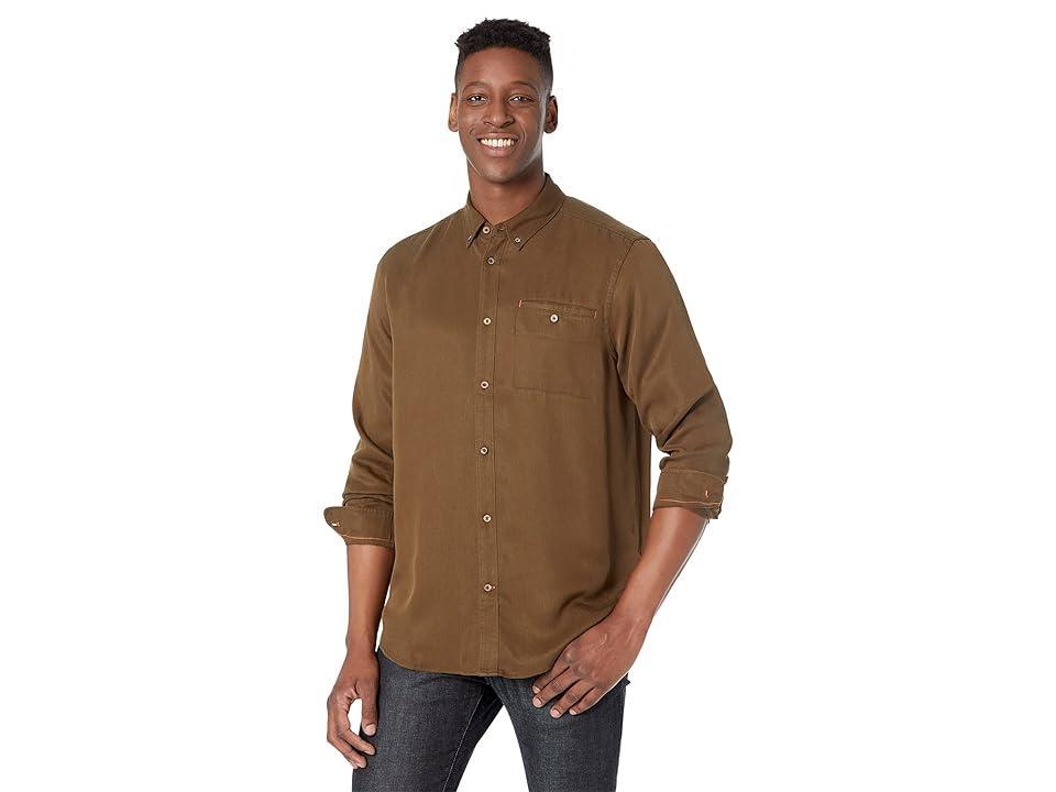 Scotch & Soda Regular Fit Lyocell Shirt (Military Green) Men's Clothing Product Image