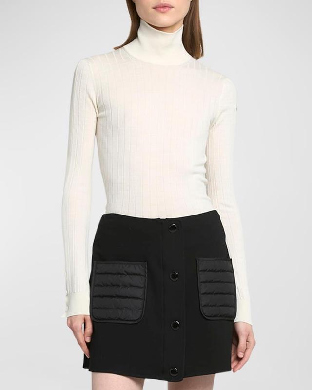 Wool Cashmere Blend Ribbed Turtleneck  Product Image