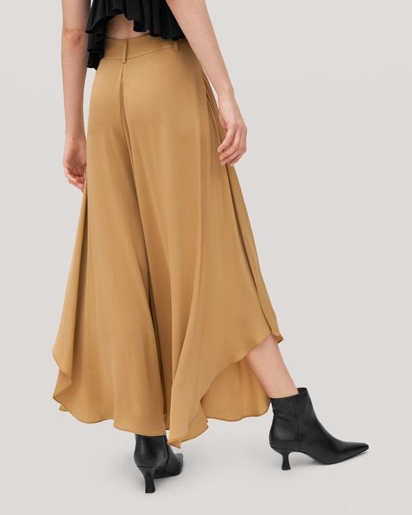 Wide-Legged Silk Fig Pants Product Image