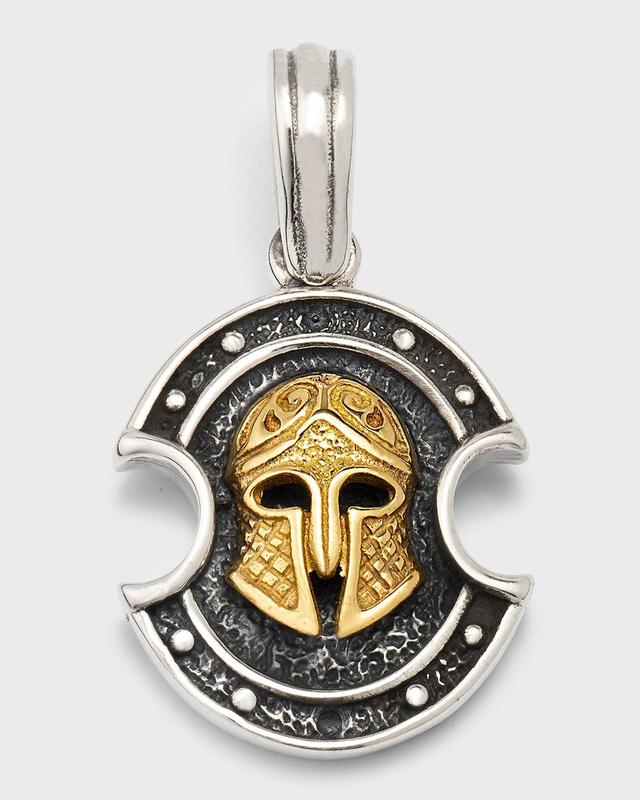 Mens Two-Tone Shield Pendant Product Image