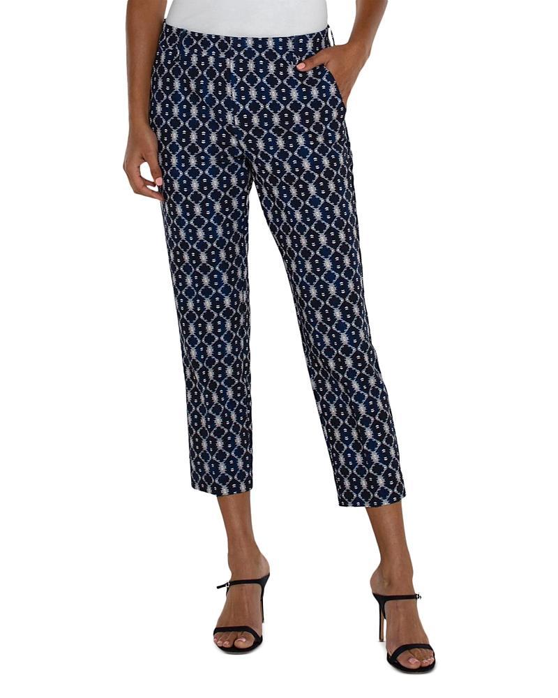 Liverpool Los Angeles Kelsey Crop Mid-Rise Trouser with Slit Luxe Stretch Suiting 27 Batik Prnt) Women's Dress Pants Product Image