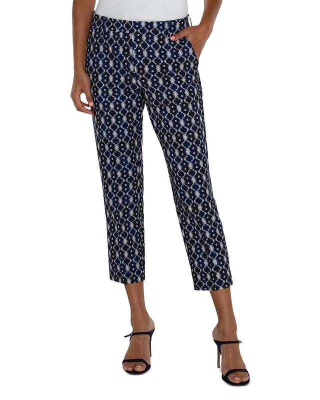 Liverpool Los Angeles Kelsey Batik Print Crop Slim Stretch Suiting Trousers Product Image