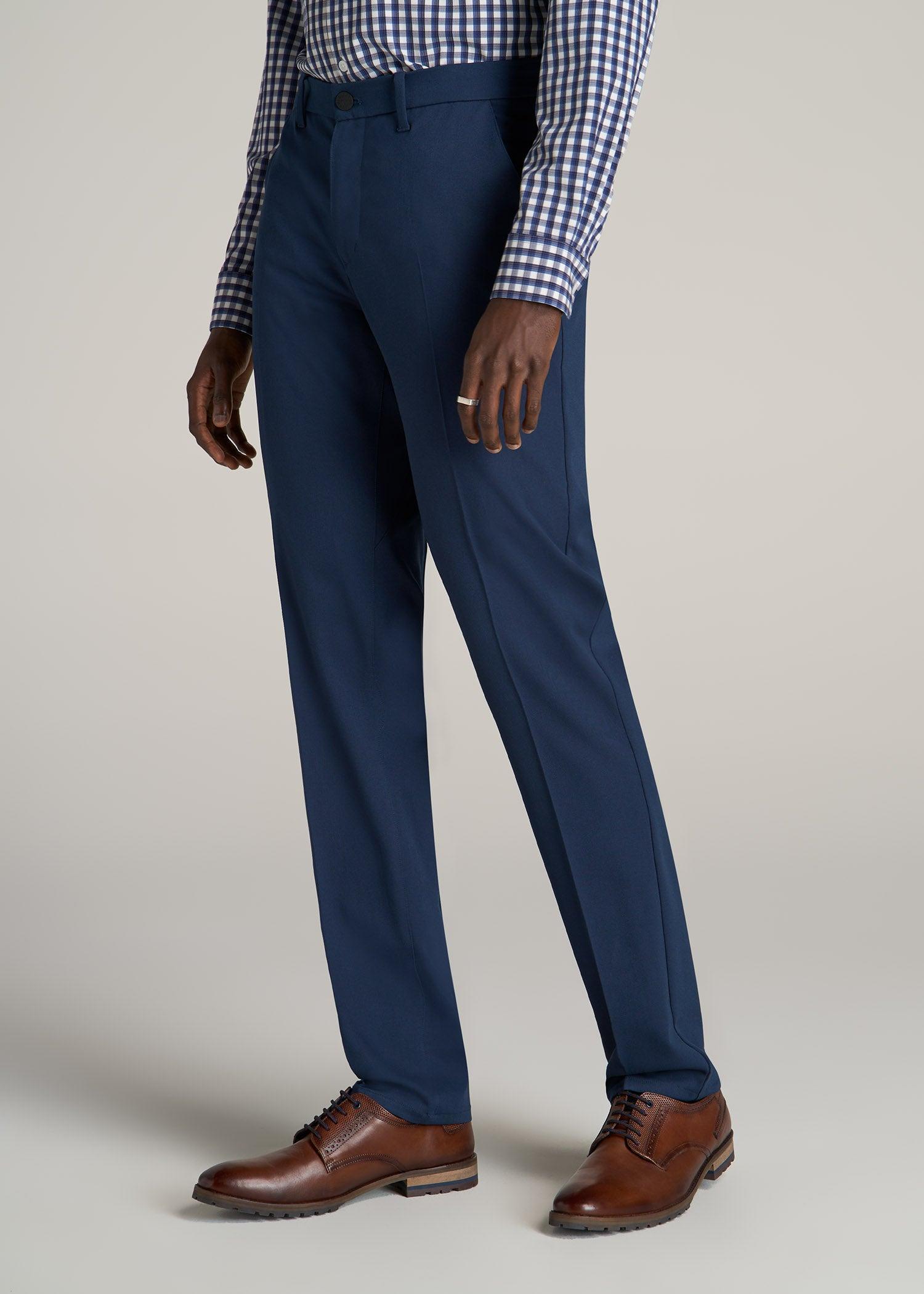 TAPERED-FIT Stretch Dress Pants for Tall Men in Marine Navy Male Product Image