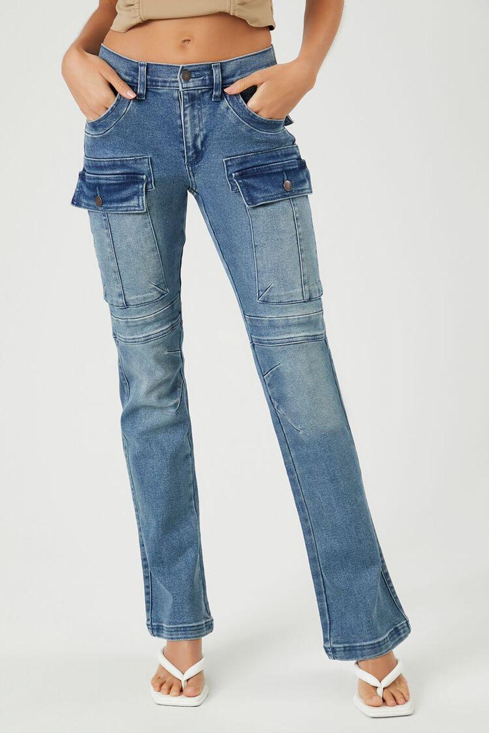 Stretch-Denim Cargo Bootcut Jeans | Forever 21 product image