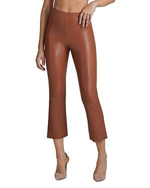 Womens Faux Leather Crop Flare Pant Product Image