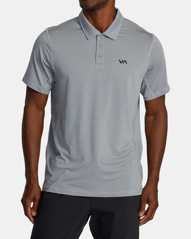 VA Sport Vent Technical Polo Shirt - Chalk Stripe Product Image