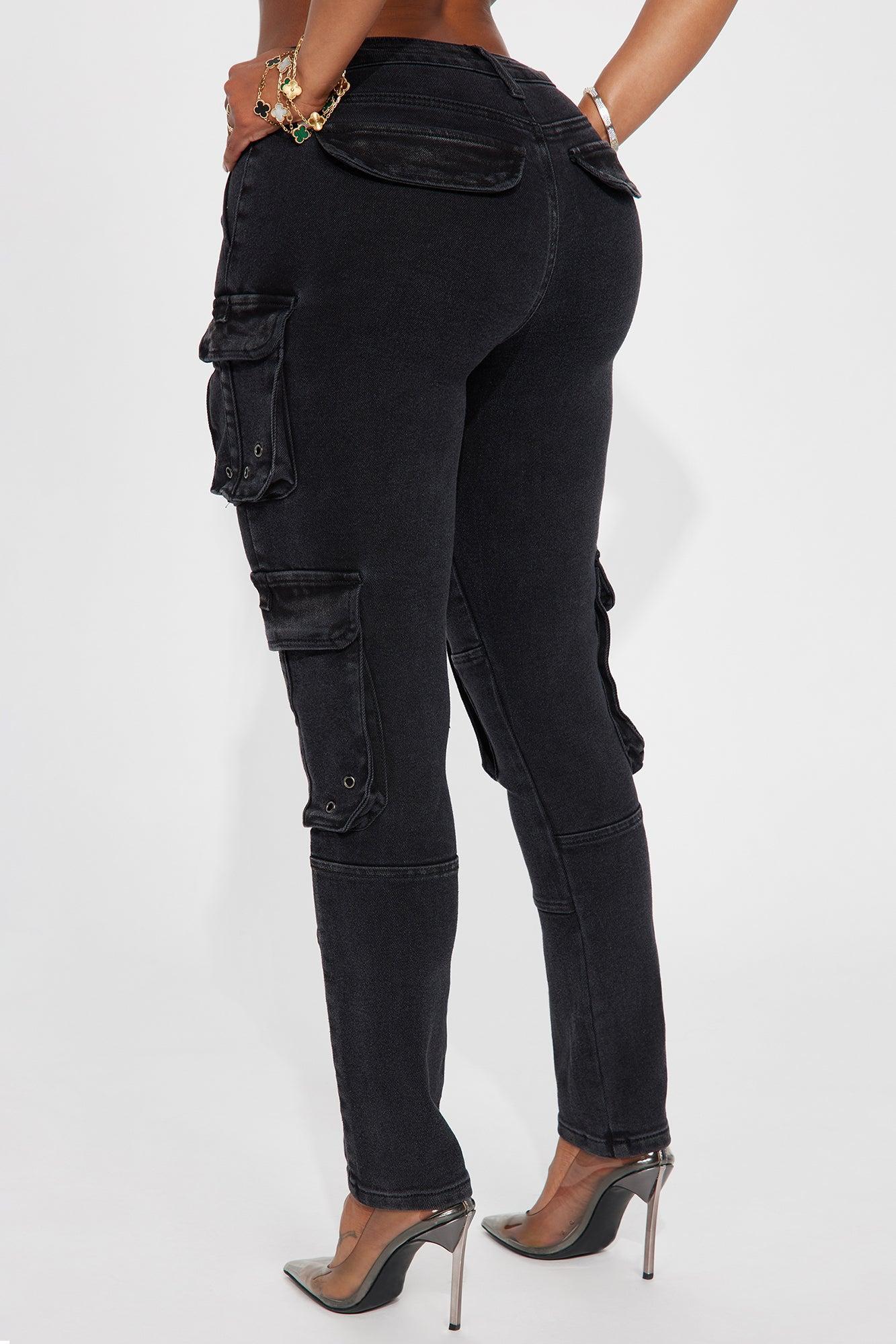 Mila Cargo Skinny Pant - Black Product Image