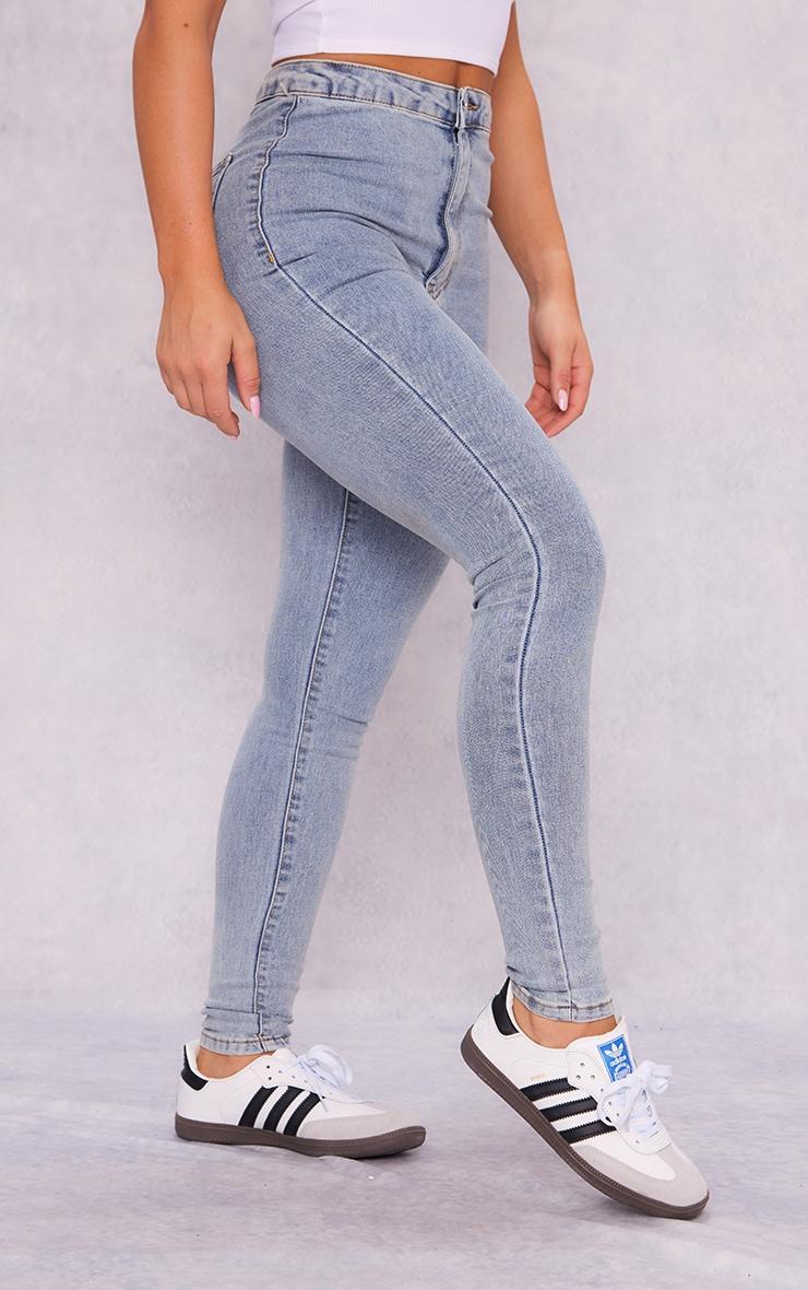 PRETTYLITTLETHING Vintage Wash Disco Skinny Jeans Product Image