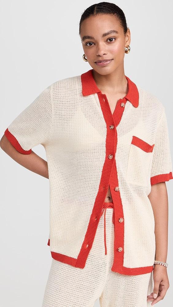 Onia Oversized Linen Knit Button Up | Shopbop Product Image