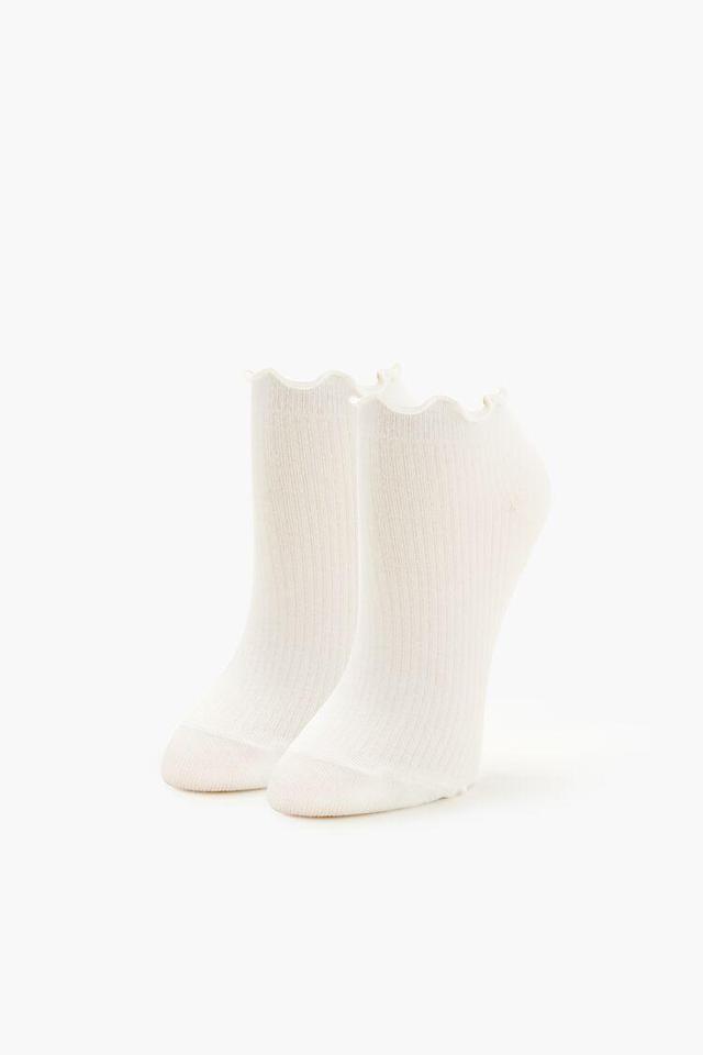 Ribbed Lettuce-Edge Ankle Socks | Forever 21 Product Image