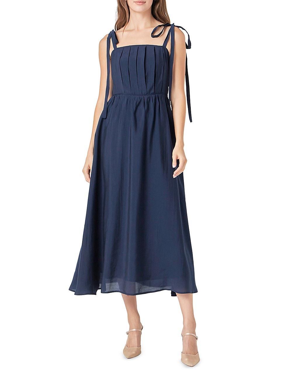 Womens Pleated Midi Dress Product Image